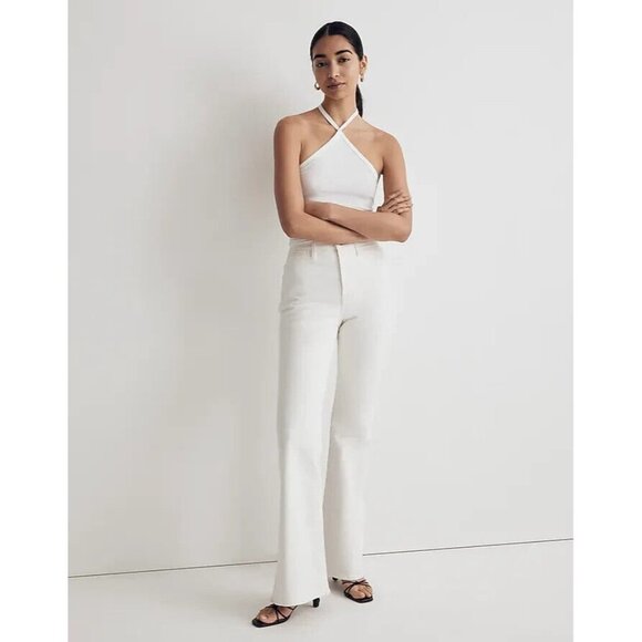Madewell Womens The Perfect Vintage‎ Flare in Tile White Size 25